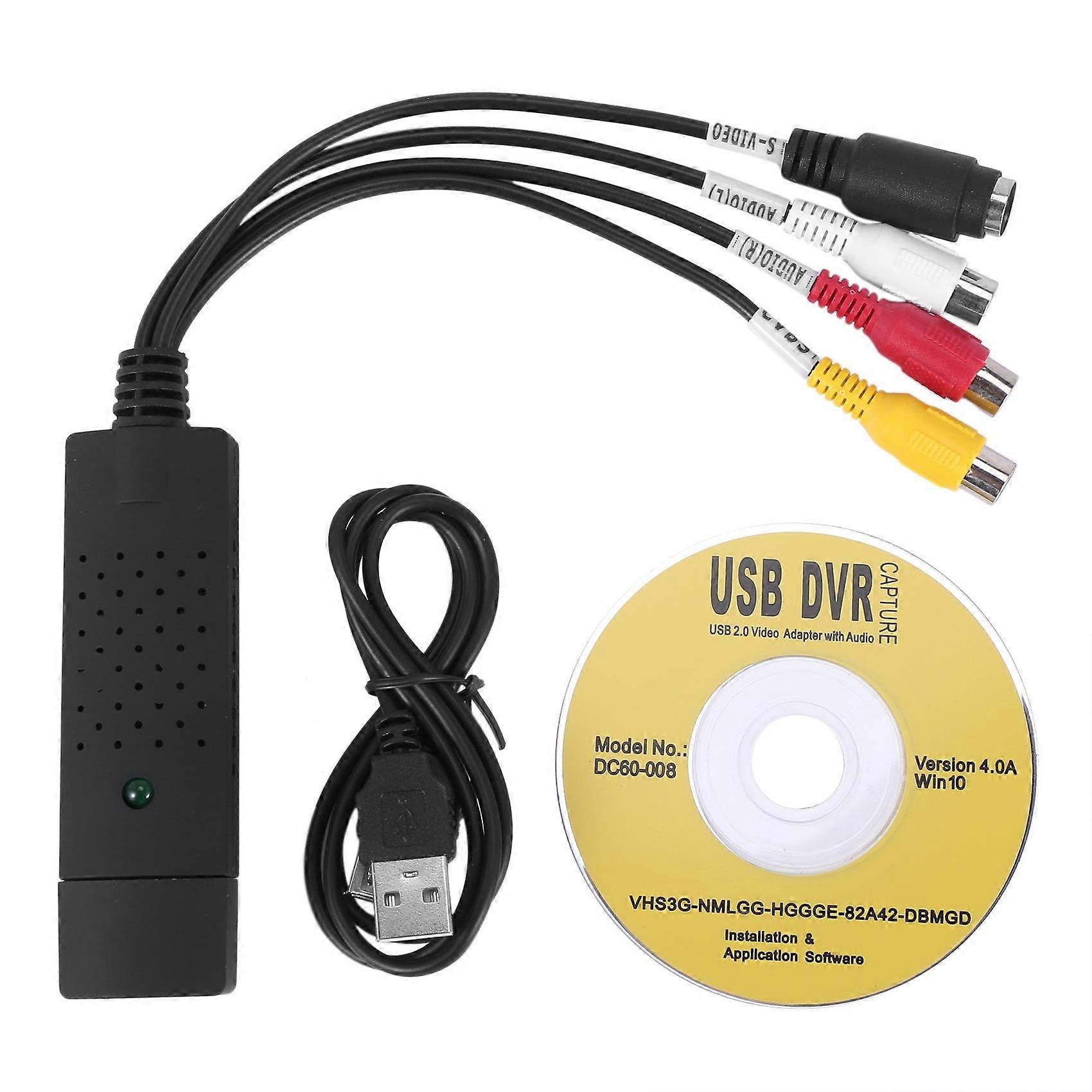 USB Video Capture Card USB 2.0 VHS to Digital Converter for PC and Mac Quality Transfer