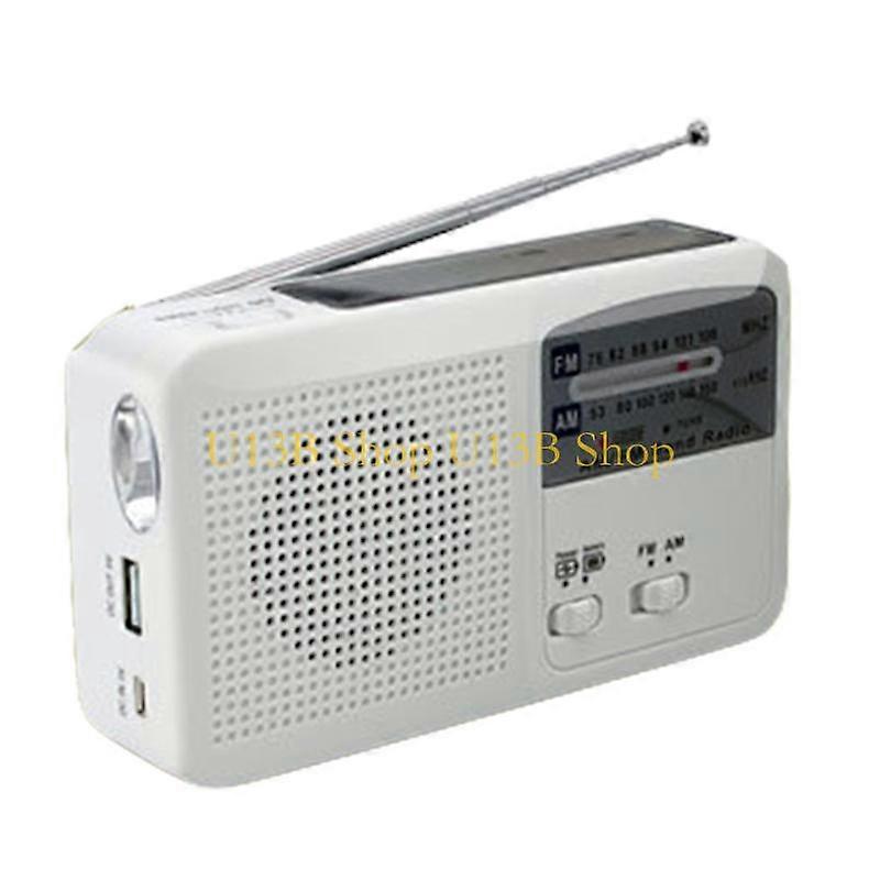 U13B Multi-Function FM Radio Portable Weather Function Solar Hand Crank Radio
