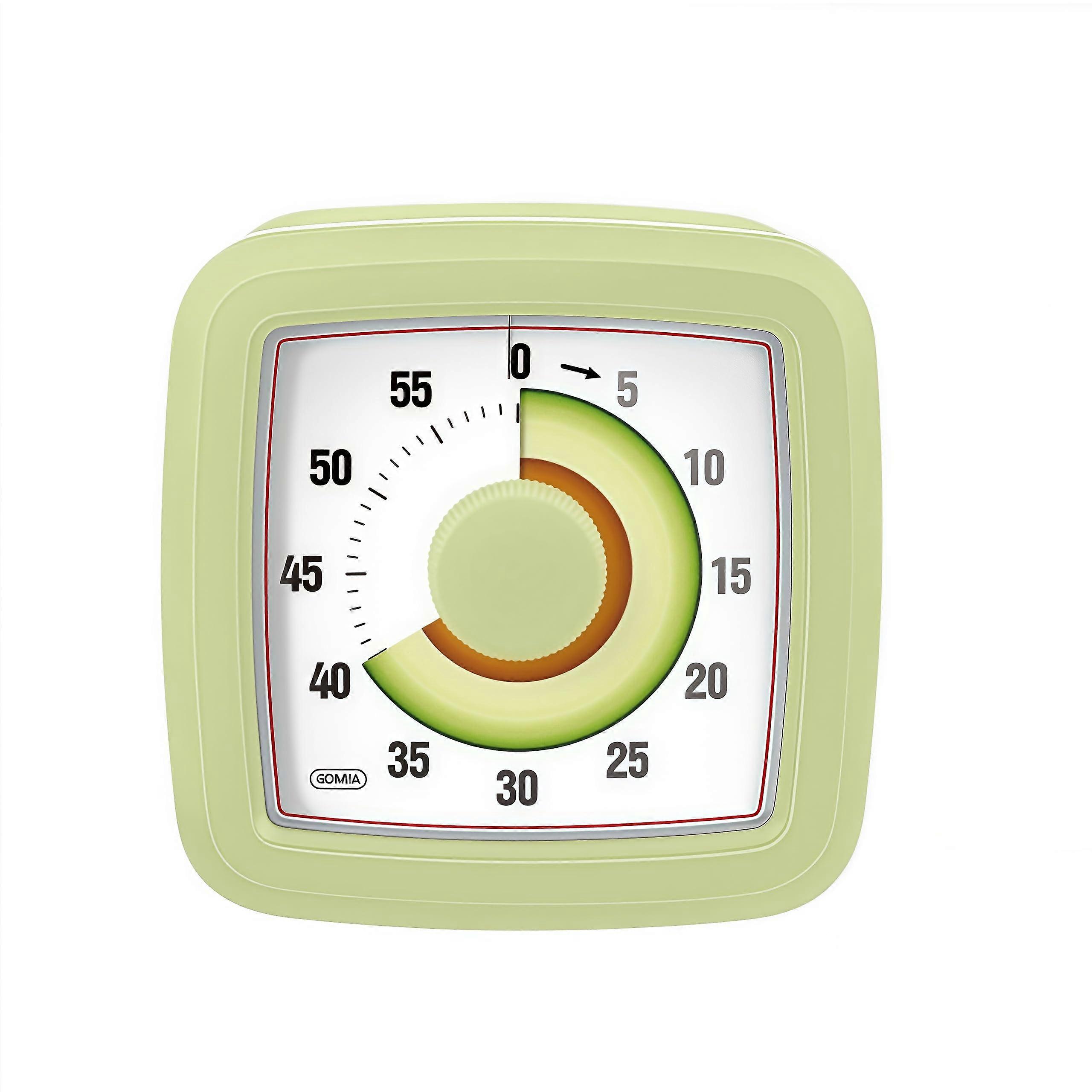 Visual Countdown Timer with Silent Zero Noise, Fun Avocado Dial, 60Minute Kids Kitchen and Study Timer