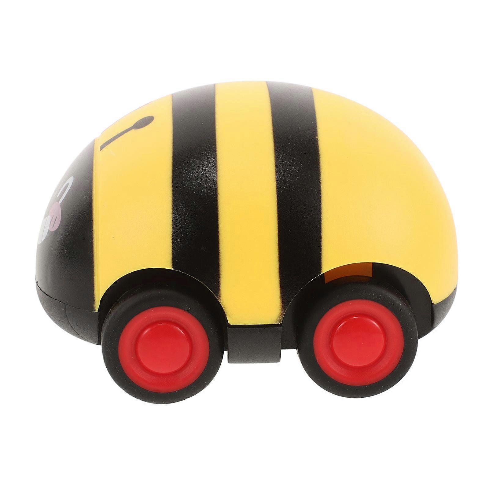 Dual Pull Back Car Toy Mini Car for Toddlers Yellow Plastic