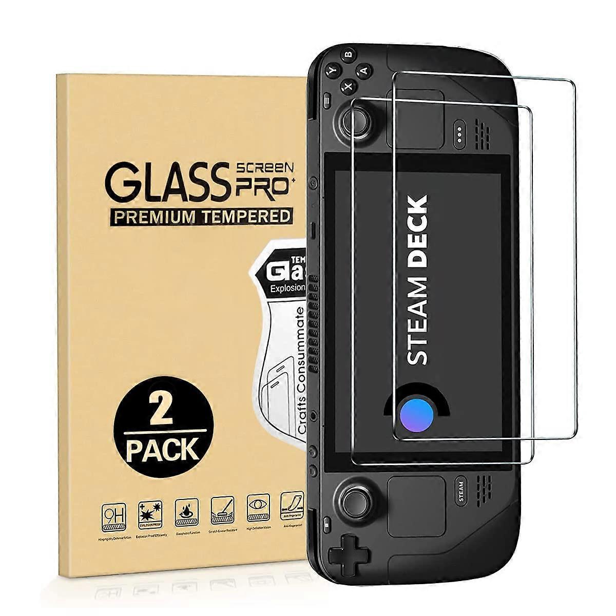 Screen Protector for Steam Deck 7 Inch Tempered Glass 2 Pack AntiScratch HD Clear Bubble