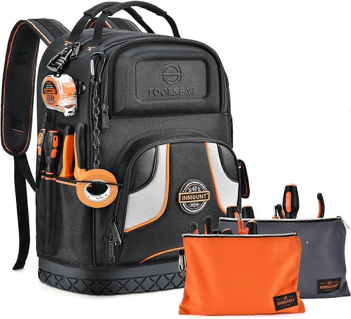 Heavy Duty Tool Backpack with Multiple Pockets for HVAC, Electricians and Plumbers, Molded Base Ref:9430