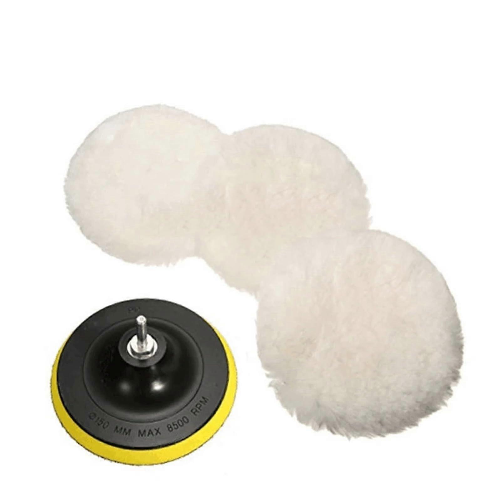 5PCS Car Polishing and Buffing Pads Kit, Wool and Sponge MultiSize for Auto Paint Scratch