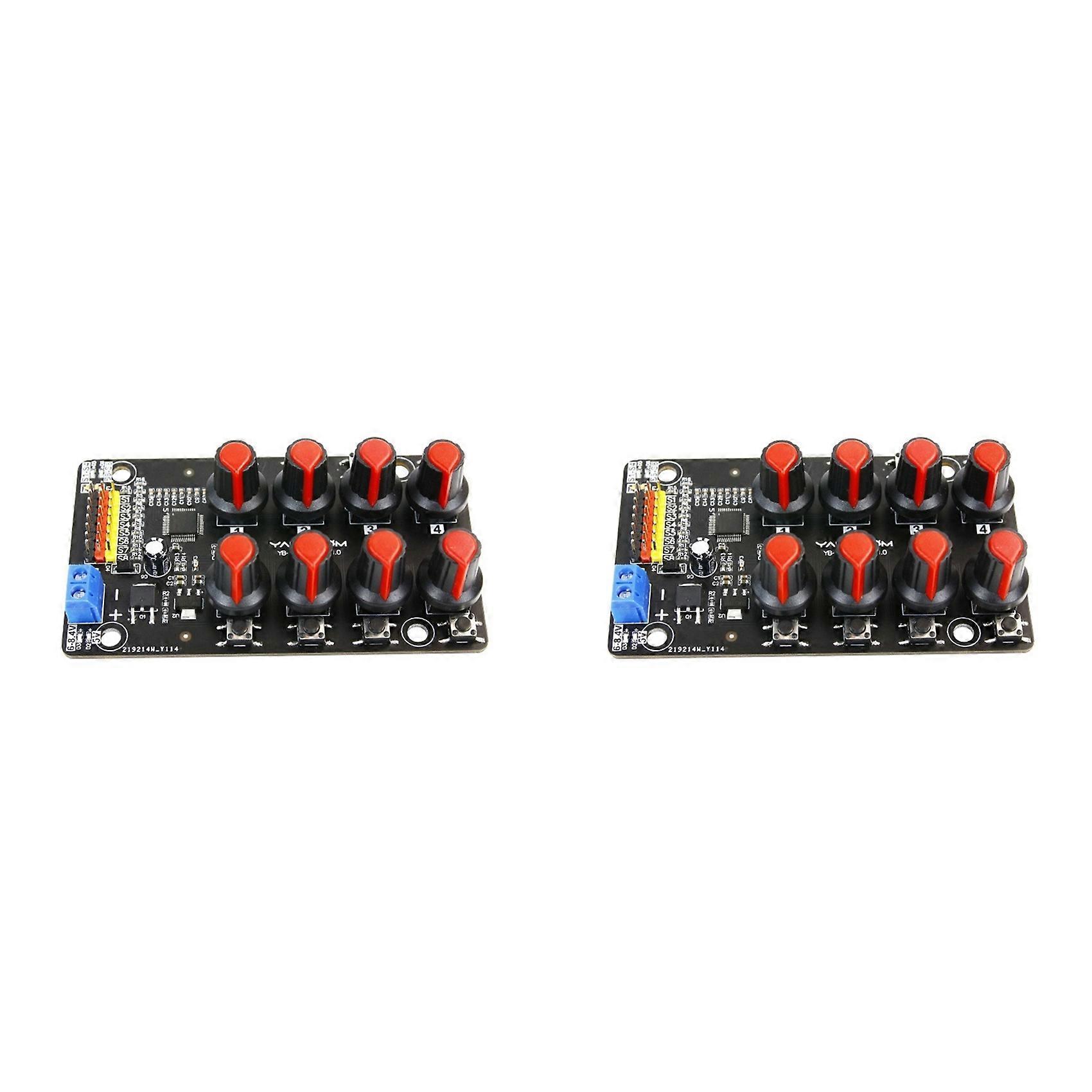 2X Eight-Way Servo Controller Robot Arm Test Board Driver Knob 8-Way Pwm Development Industrial Control Debugging Board