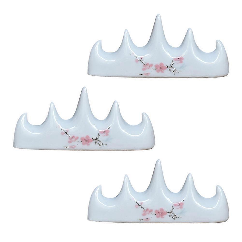 Multifunctional Calligraphy Brush Pen Holder for 3Pcs Ceramic Brush Rest
