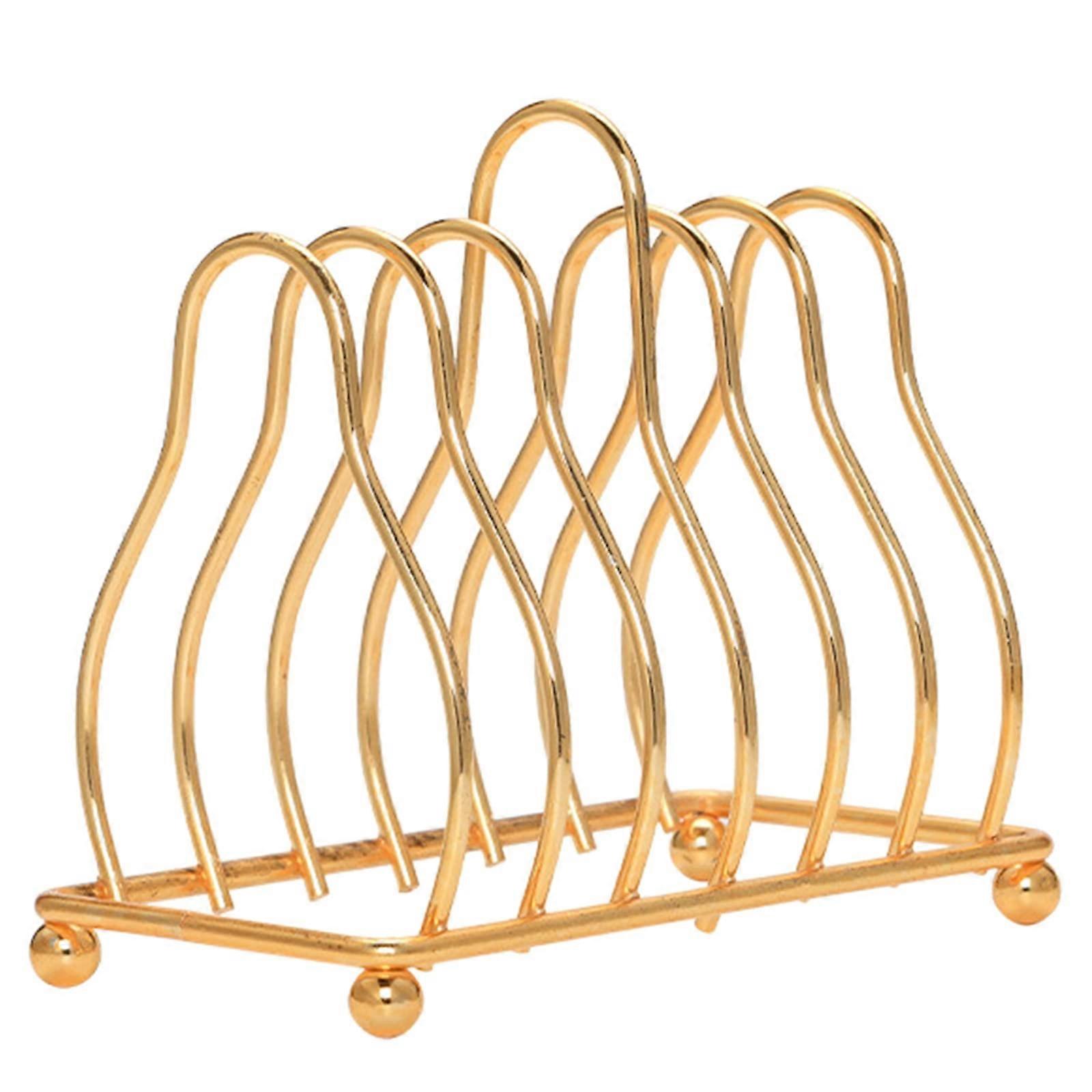 Kitchen Dish Drying Rack with Pot Lid Holder, AntiRust Metal Storage Stand, Gold