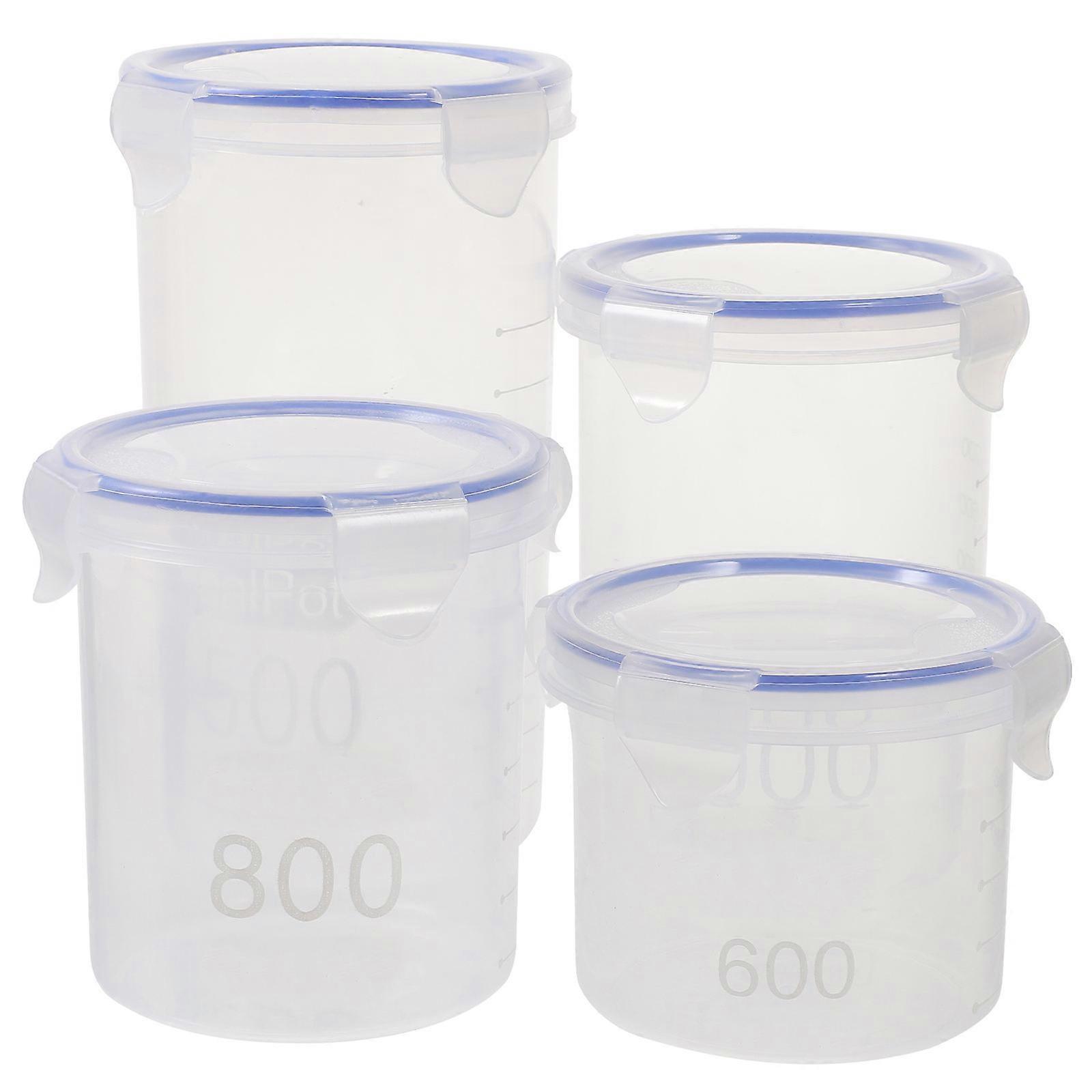 Reusable Storage Containers with Lids for Home Use 4Pcs Transparent Jar