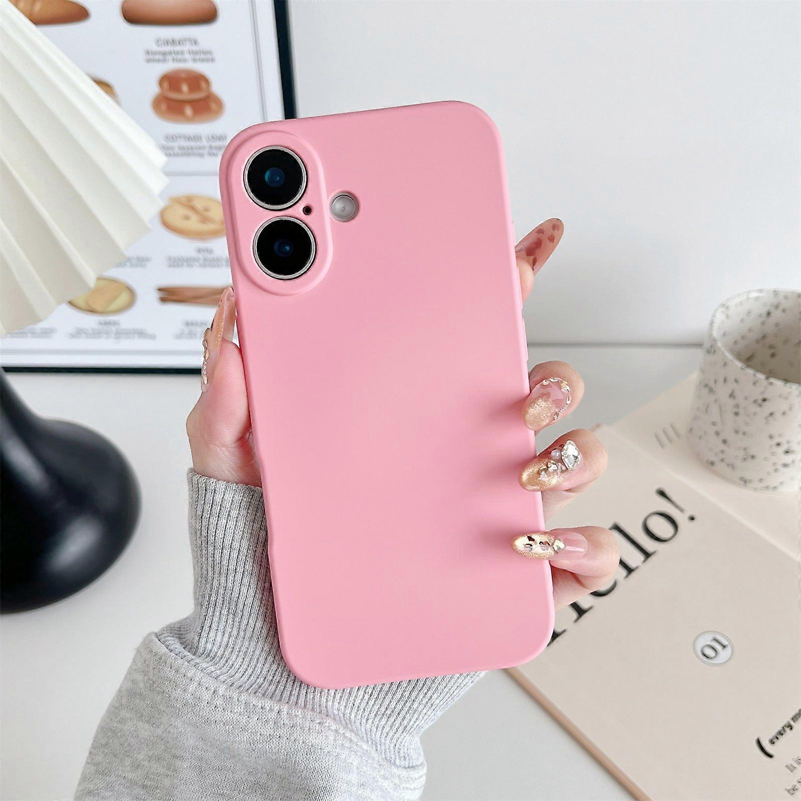 For iPhone 16 Plus Phone Back Case Scratch Resistant Silicone Mobile Cover