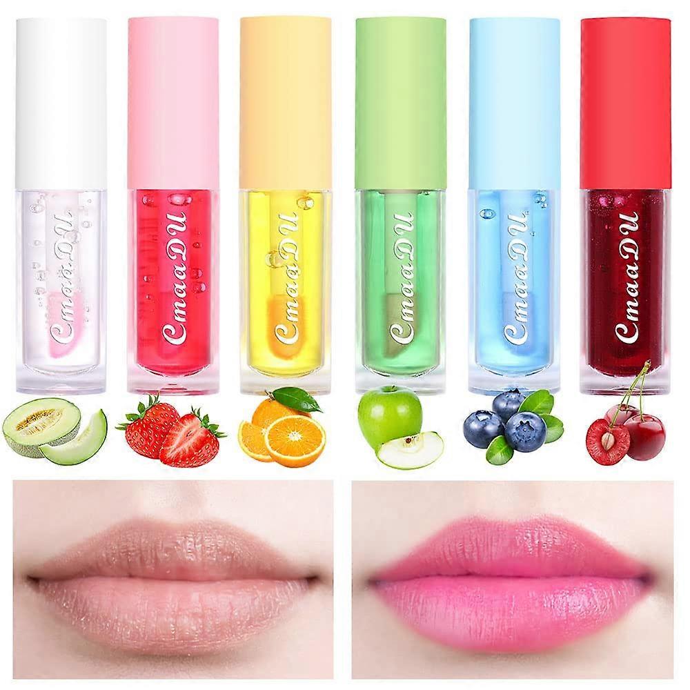 6 Pcs Fruit Flavored Color Changing Lipstick Set, Long Lasting Moisturizing Lip Gloss