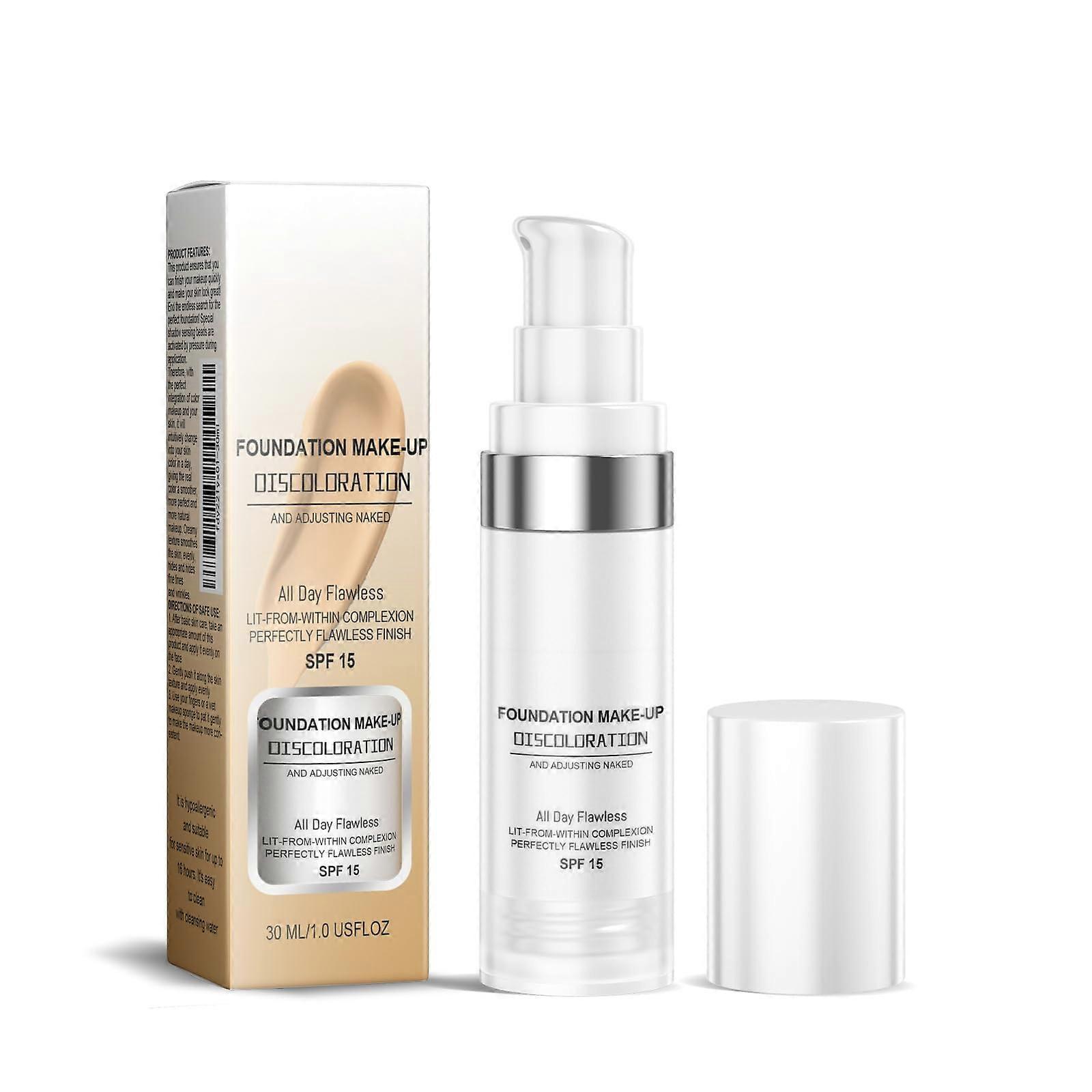 Full Coverage Colour Changing Foundation 30ml, Long Lasting Waterproof SPF15 Hydrating Makeup