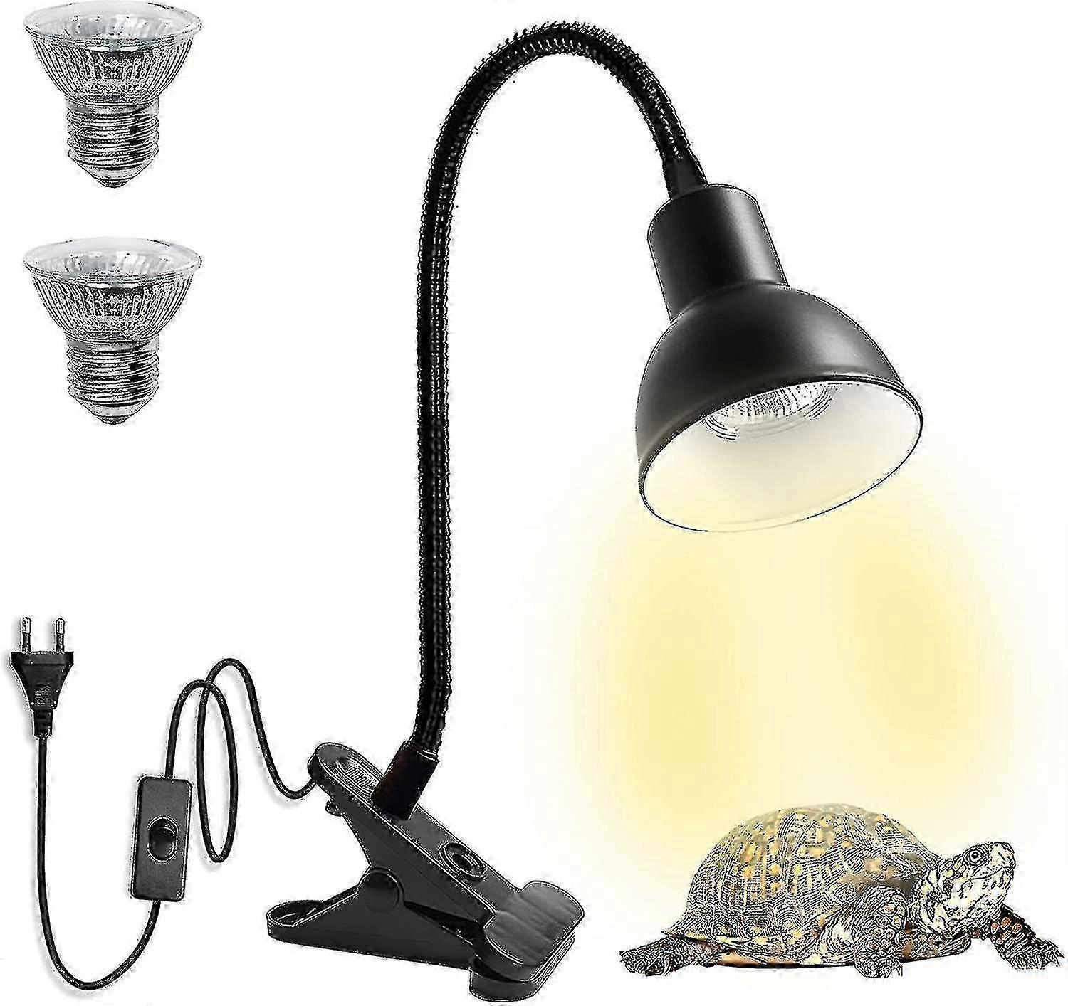 Adjustable Basking Light compatible with Turtle and Snake Terrarium Setup