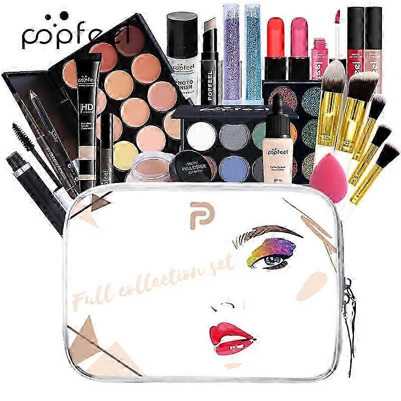 POPFEEL Full Professional Makeup Kit 8-35Pc All In One Complete Makeup
