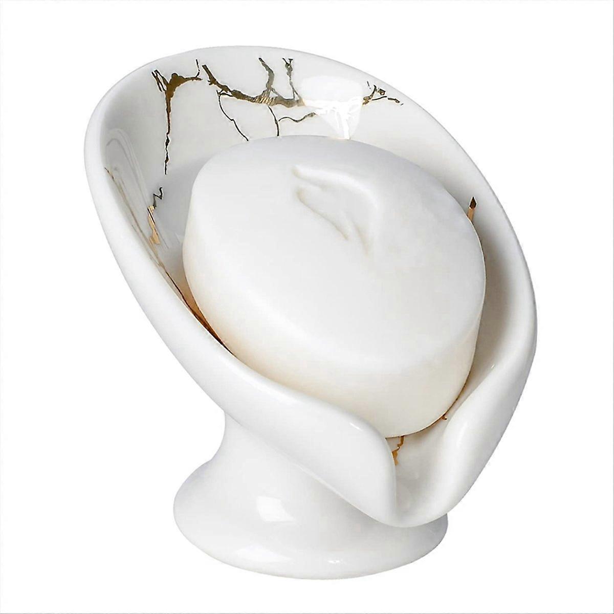 Soap Dish, Ceramic Soap Holder,White