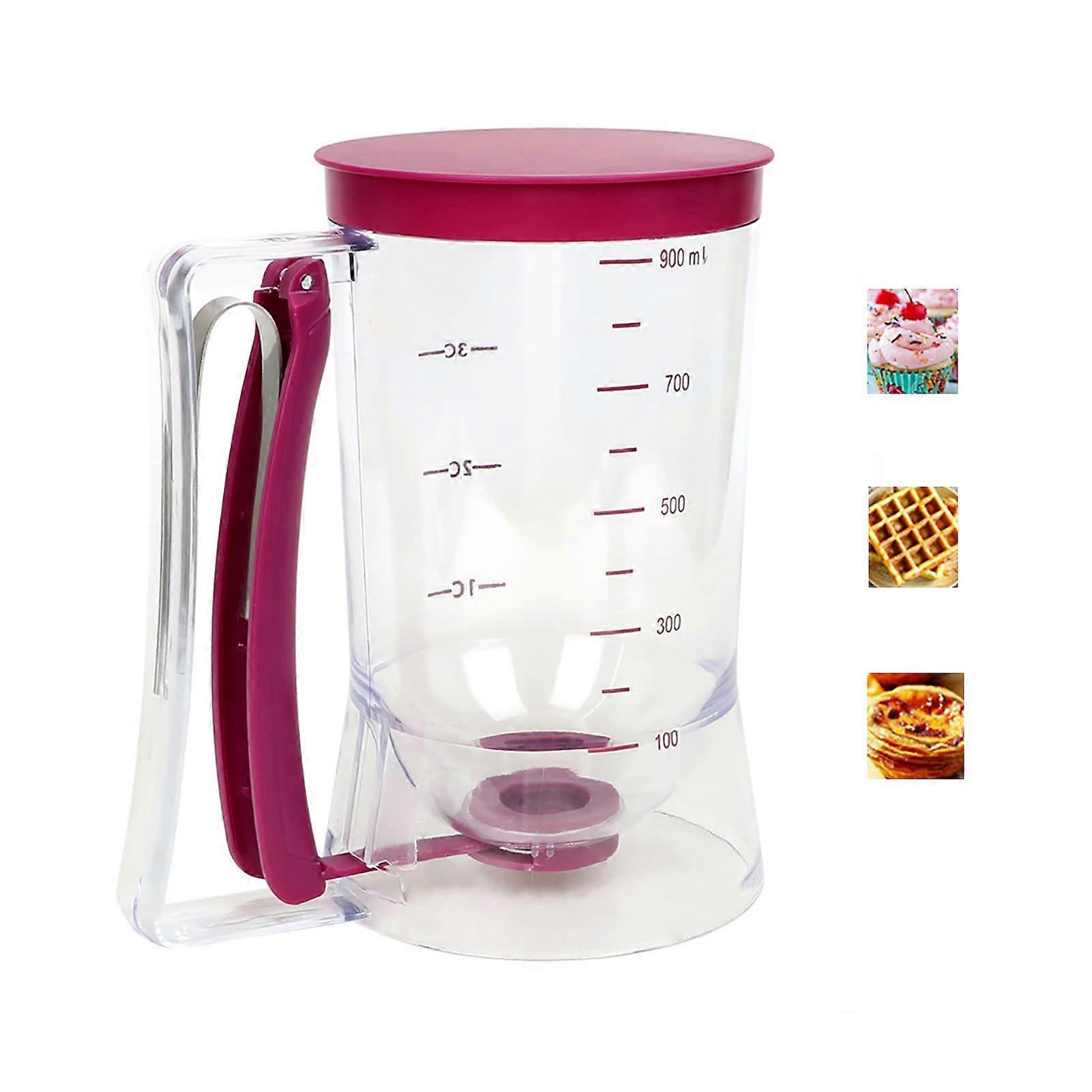 Batter Dispenser with Squeeze Handle, 900ml Cupcake Pancake Baking Tool, NonLeak Valve