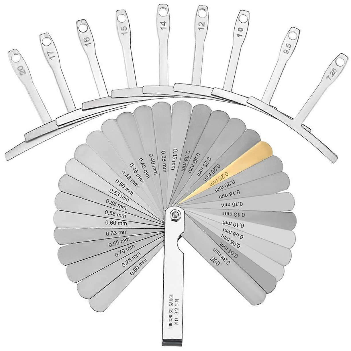 Guitar String Action Gauge and Radius Measuring Tool Stainless Steel Height Ruler for Setup