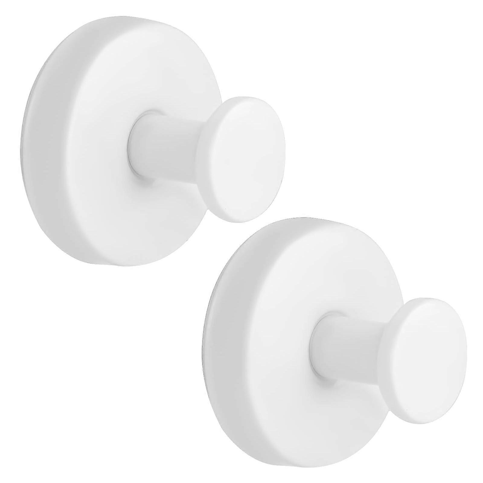 2 PCS Strong Suction Cup Hooks for Bathroom Towels, No Drill Waterproof Hooks for Smooth Surfaces