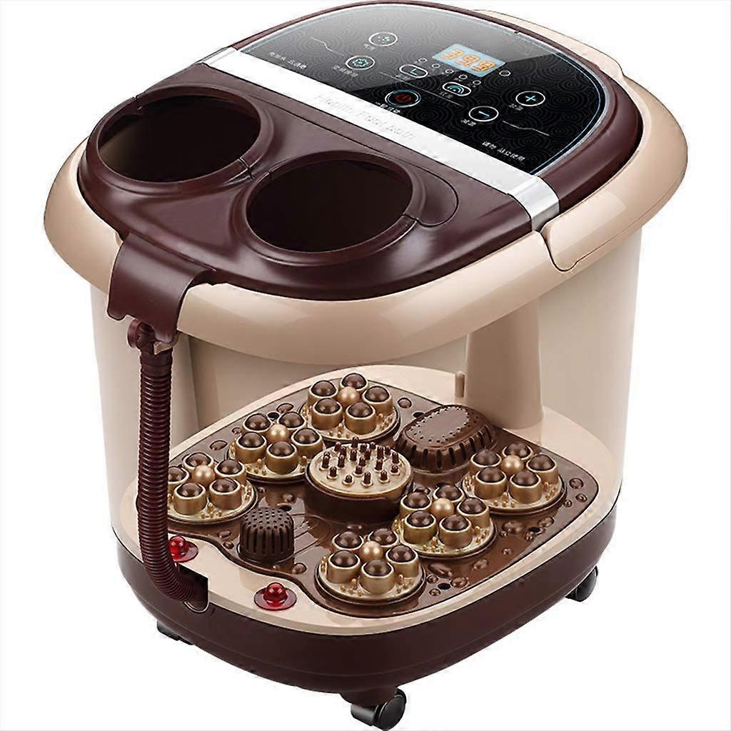 Foot Spa Massager with Heat, Motorized Rollers, Oxygen Bubble and LED Temperature Display