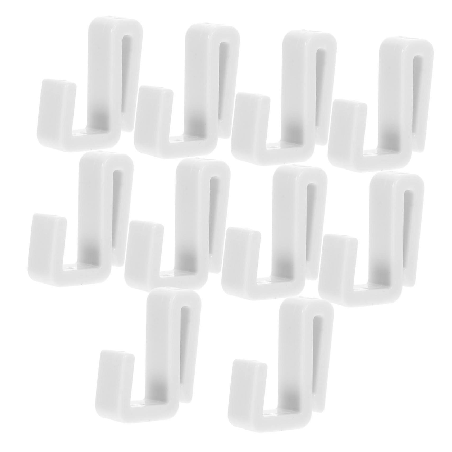 Pegboard Hooks Set 10pcs White Plastic Clipon SpaceSaving Wall Hooks for Kitchen Bathroom Storage