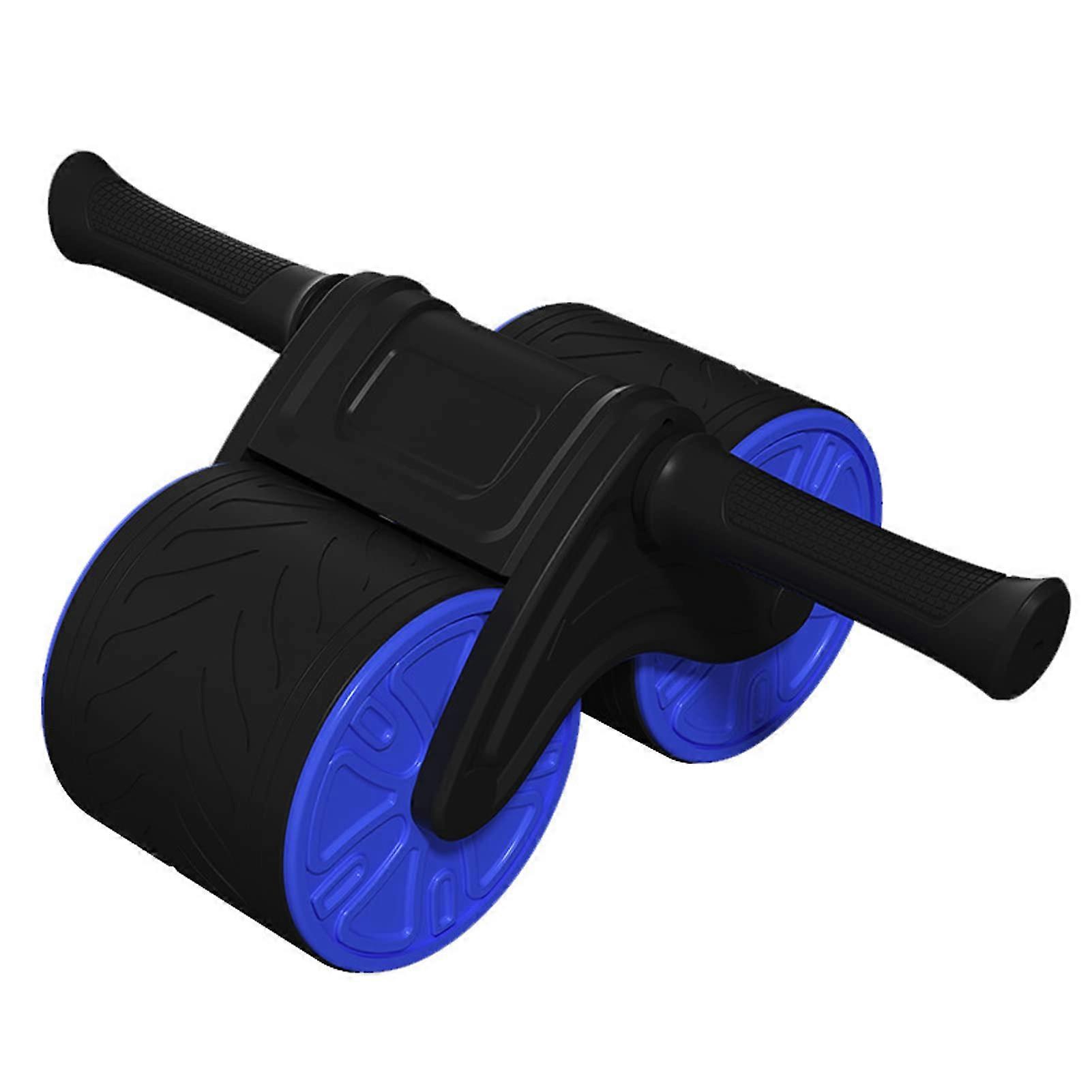 Ab Roller with Soft Rubber Handle, Dual Wheel Stability for Home Core and Abdominal Training, Blue