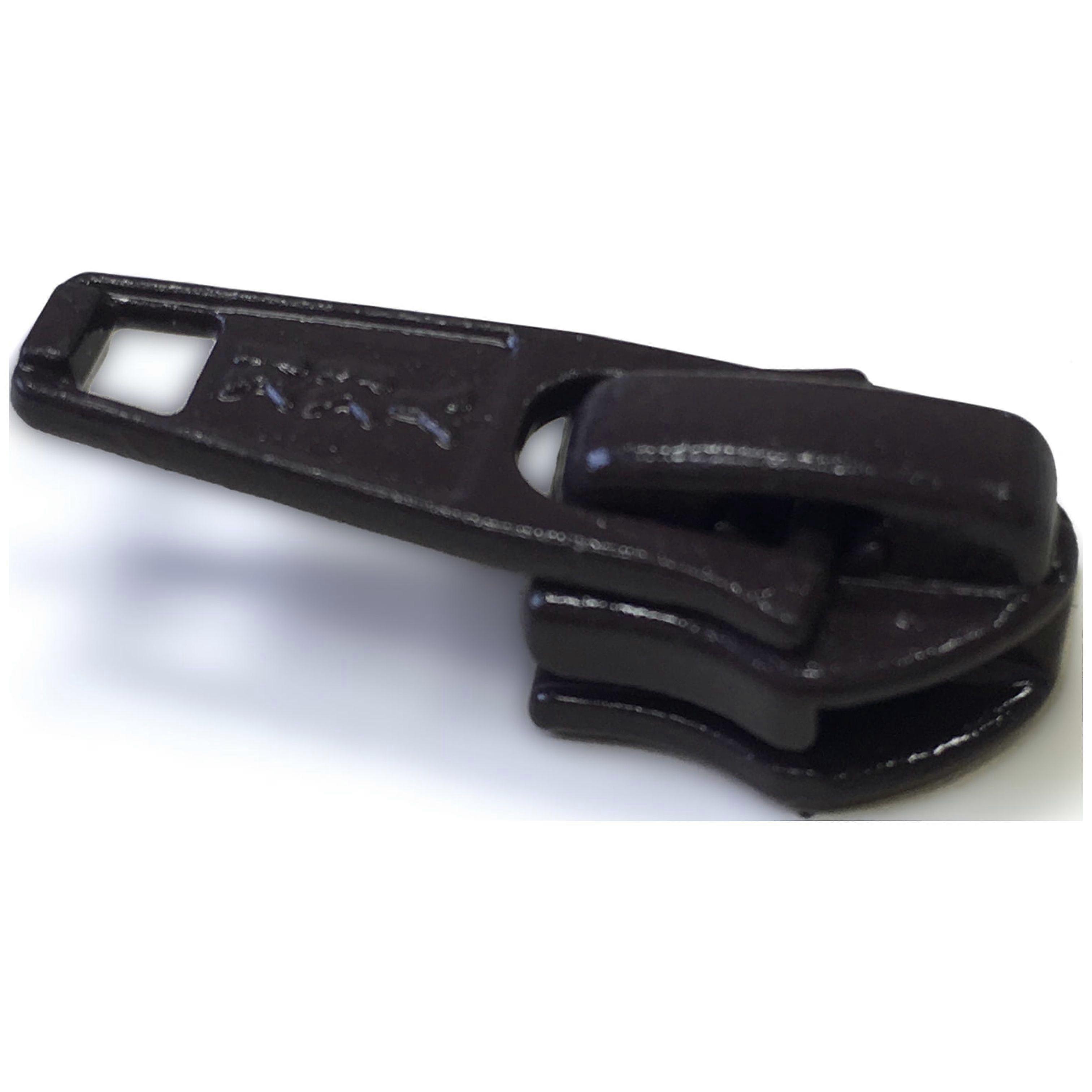 YKK #5C Nylon Coil Short Tab Slider Zipper Pull Brown - 25 Pack