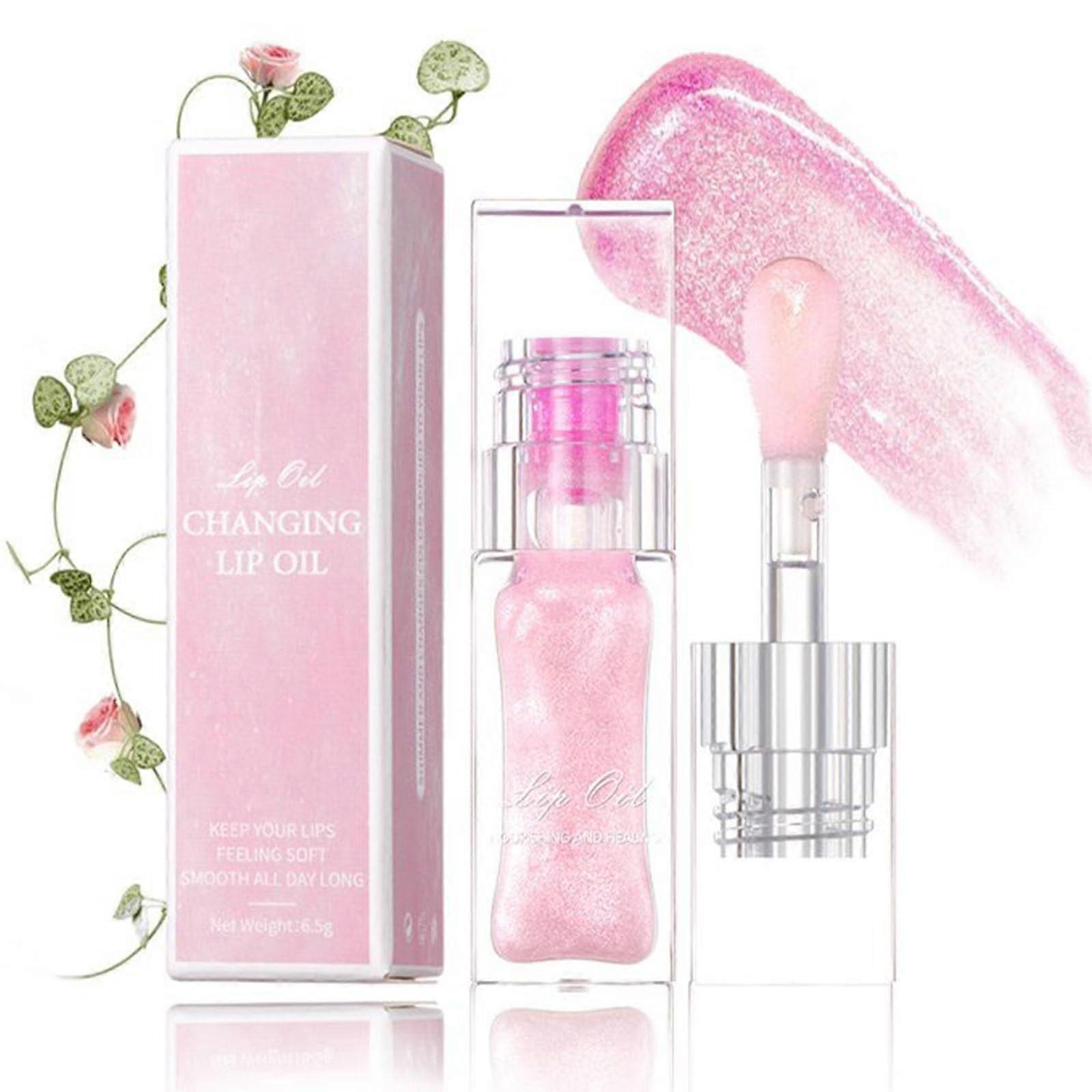 Color Changing Lip Oil with ColorAdapting Tint, LongLasting Gloss, NonSticky Moisture, 1pcs