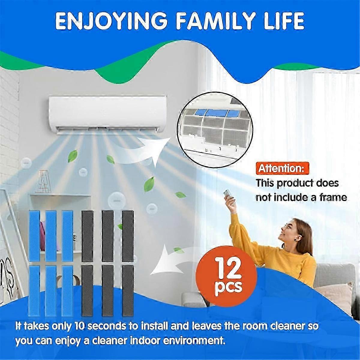 12PCS Split Air Filter for Mitsubishi Electric Air Conditioner Filter