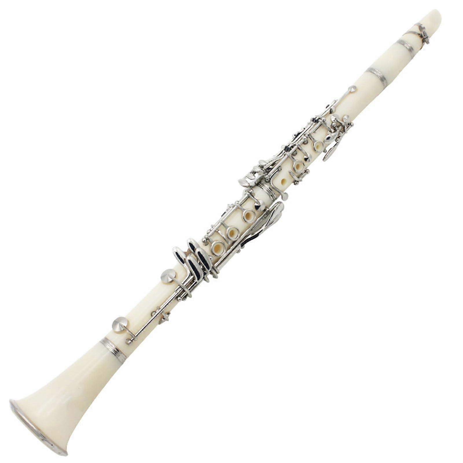 White B Flat Clarinet 17 Key for Students Beginner with Accurate Intonation and Durable Construction