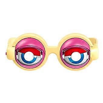 Funny Blinking Eye Glasses with Hanging Rope, Yellow Winking Sunglasses for Kids and Adults Prank Gift