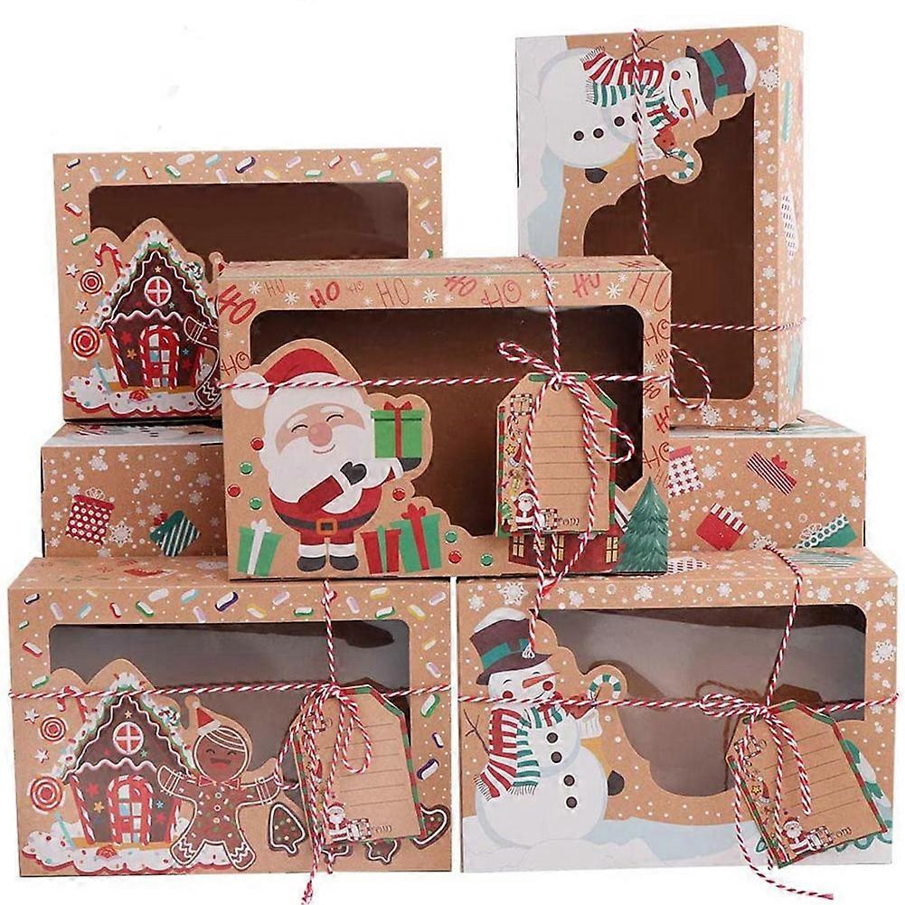 Christmas Cookie Boxes with Window, Holiday Boxes for Gift Giving