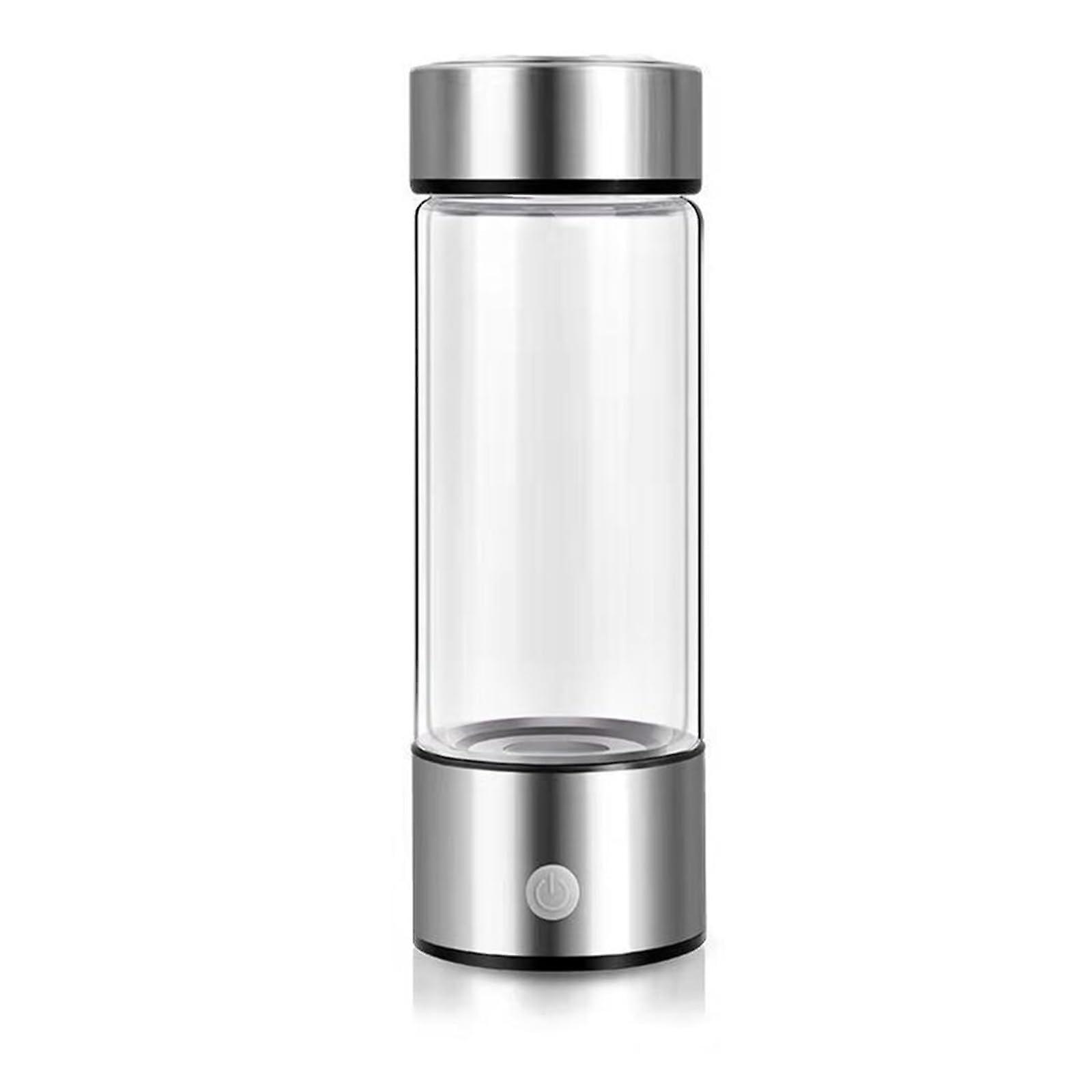 420ml Hydrogen Water Bottle with Titanium Filter, Fast Hydrogen Generation for Deep Hydration Boost (Silver)