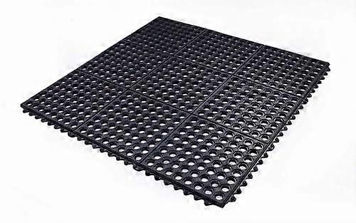 Anti Fatigue Rubber Floor Mat 36x36 Interlocking Tile Durable Replacement with Precise Fit