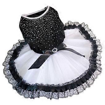 Comfortable Cotton Pet Dog Cat Puppy Spot Bow-knot Princess Yarn Dress for Spring/Summer