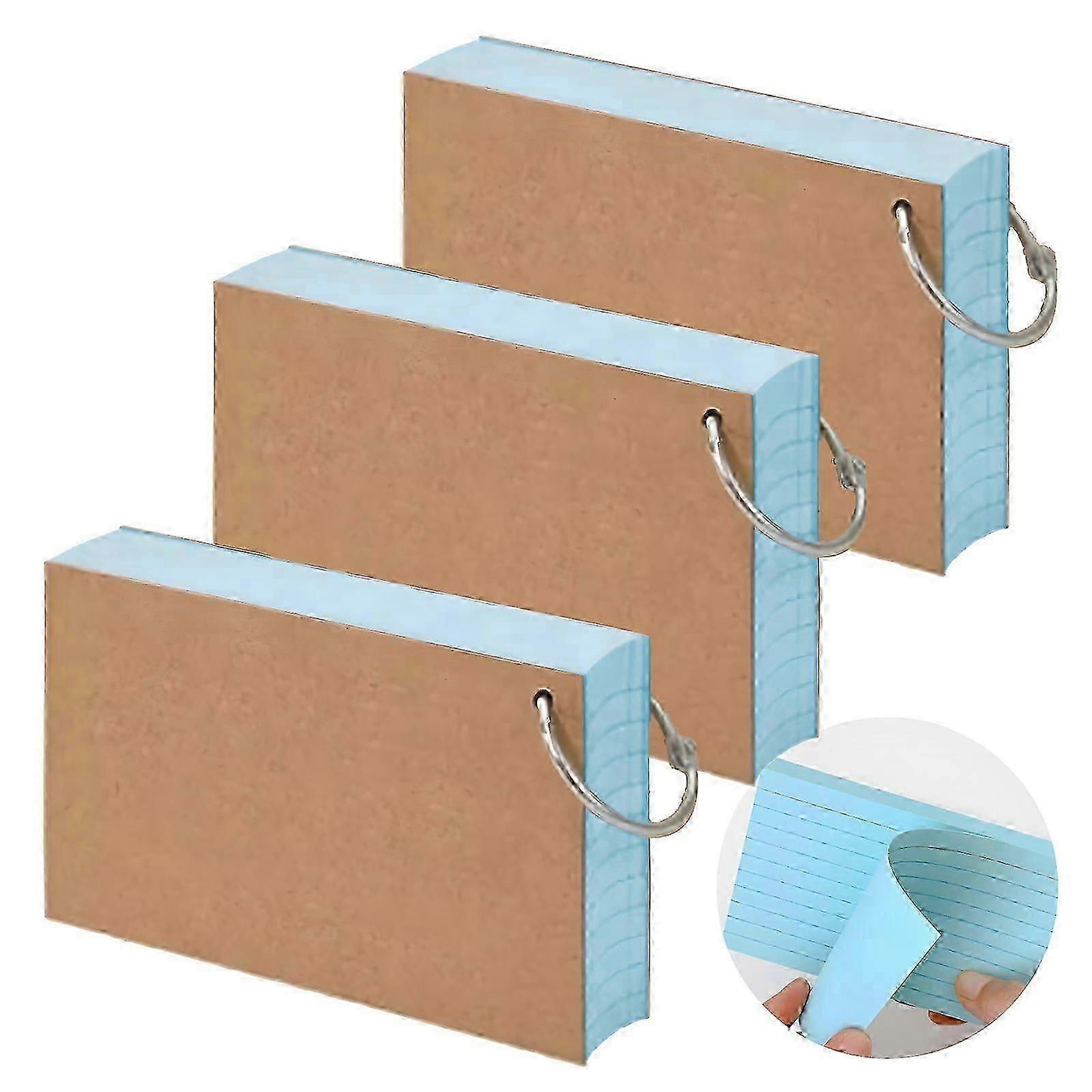 3pcs Lock Ring Memo - Blue 150 Pages