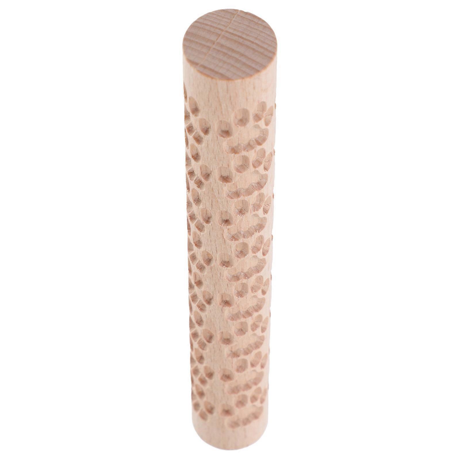Khaki Embossed Rolling Pin Clay Roller for Texturing for DIY Baking