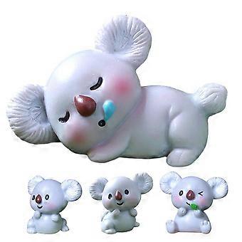 4Pcs miniatura coala estatuetas mini coala figuras de animais de brinquedo musgo ornamento da paisagem