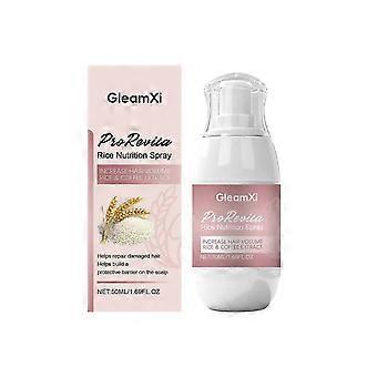 Spray capilar de arroz Gleamxi para uso diário, com massagem suave no couro cabeludo, hidratação e maciez para cabelos volumosos.