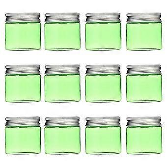 Conjunto de 12 Potes Plásticos Vazios com Tampa para Armazenamento de Cremes e Cosméticos Químicos