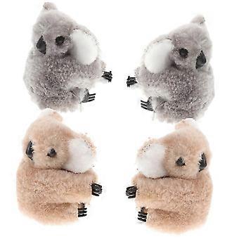 4pcs Koala Hair Clips for Cute Animal Barrettes with Stable Grip Hairpins for Parties Weddings Everyday Wear Delicate Gray and Brown Colors