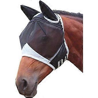 Black Fine Mesh Earless Horse Fly Mask with UV Protection, Breathable and Adjustable