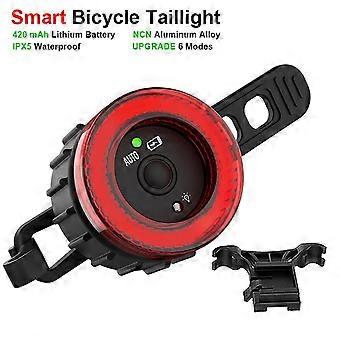 Nieuwe Fiets Smart Auto Remdetectielicht Waterdicht LED-opladen Fietsen Achterlicht Fiets achterlicht waarschuwen Fiets achterlicht
