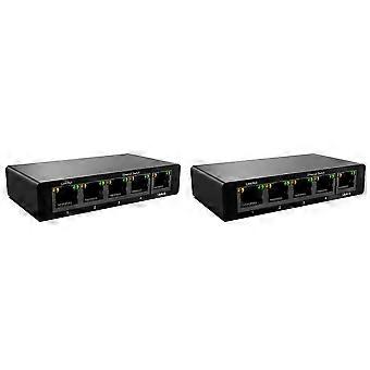 2x Gigabit-Netzwerk-Splitter 1000 Mbit/s RJ45 LAN Erweiterung von 1 auf 4 Netzwerkanschlüsse Gleichzeitiger Internetzugang
