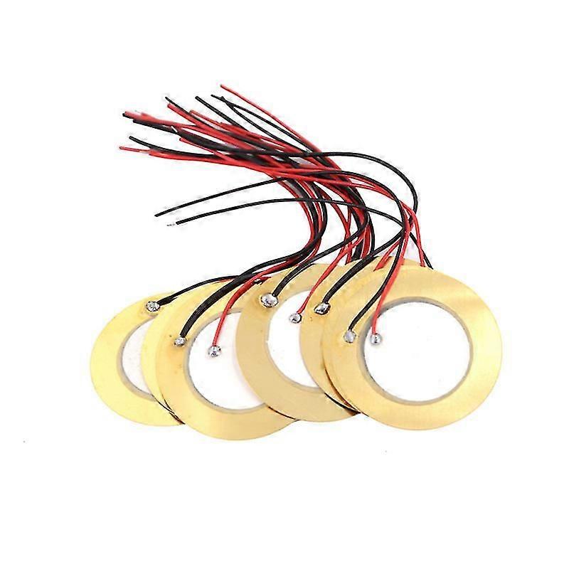 10 Pcs 35mm Piezo Elements Buzzer Sounder Sensor Trigger Drum Disc+ Wire Copper