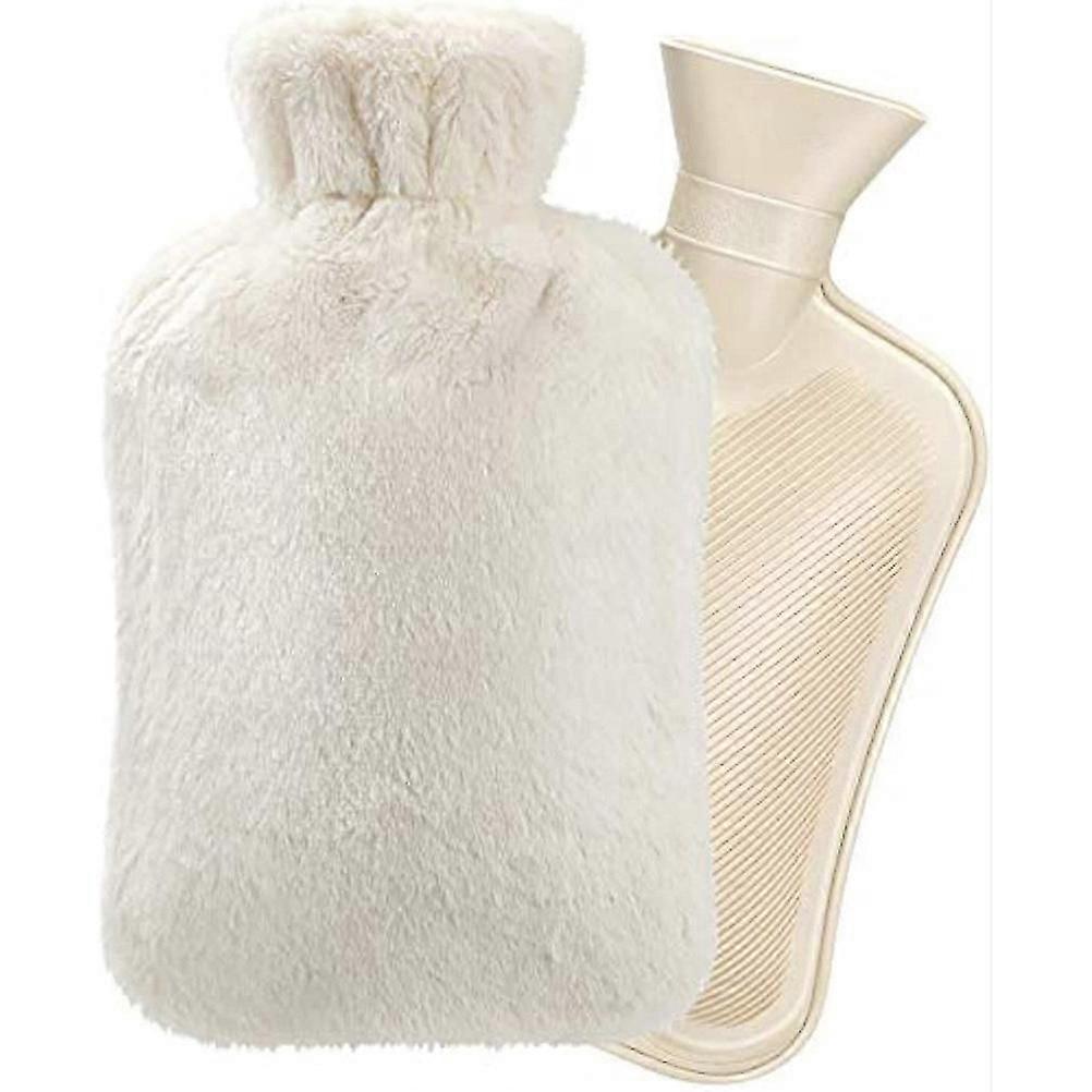 2l Hot Water Bottle With Cover, Soft Plush Cover Removeable Washable Bottle Cover