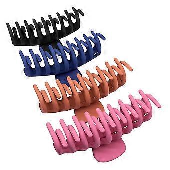 Hair Clips Big Hair Claw Clips Nonslip Large Claw Clip For Women And Girls Thin Hair, Strong Hold For Thick Hair, 4 Color Available 4 Inch (4 Packs)