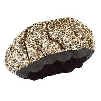 Tampa de calor de cabelo de condicionamento profundo, tampa de cuidados de cabelo de calor microwavable para terapia capilar, retenção interior tratamento térmico capilar caps1pcsleopard