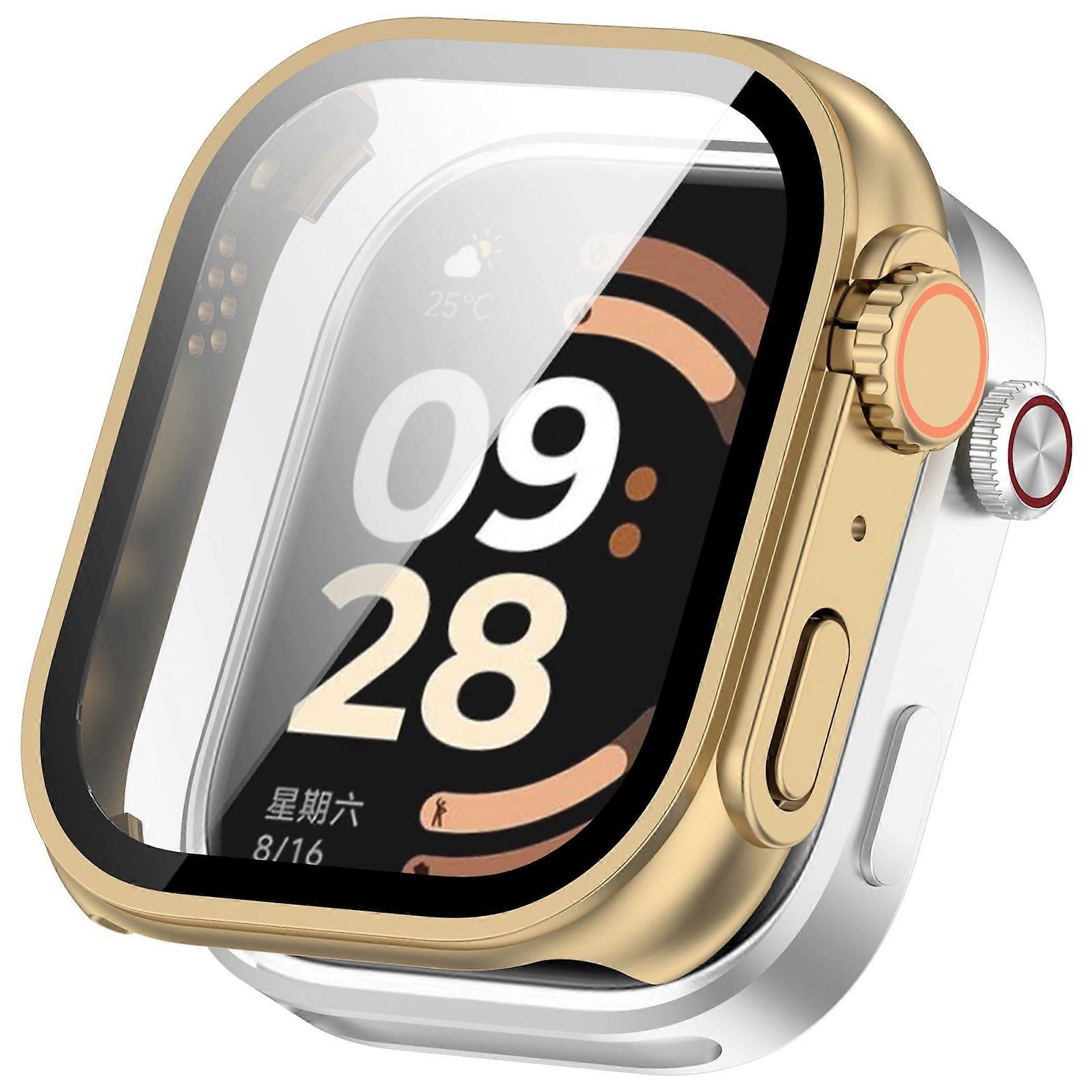 Protective glass case for Xiaomi Redmi Watch 6 in Ultra 3 design, 9H gold