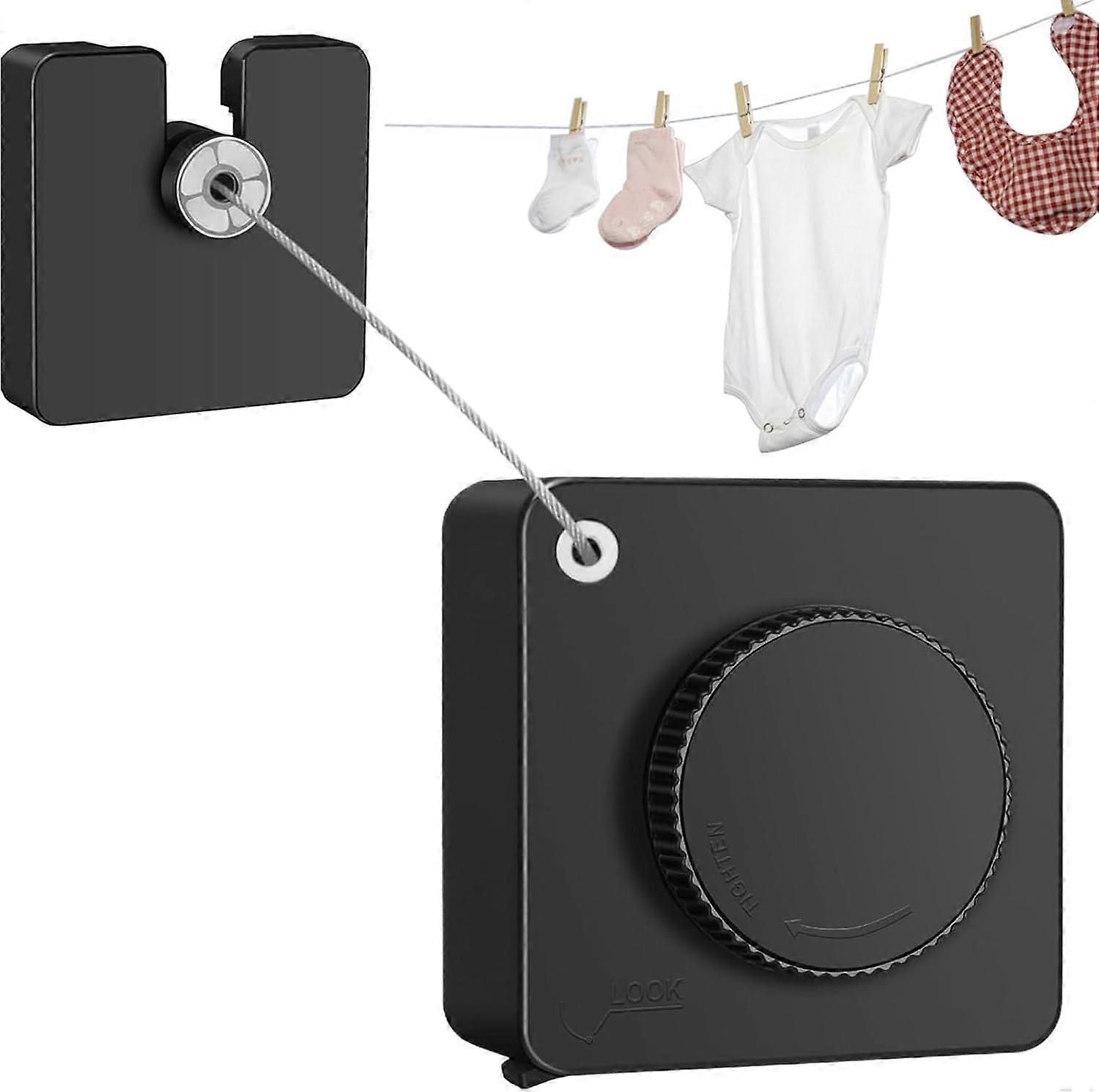 Retractable clothesline, wall-mounted without drilling. Retractable cl