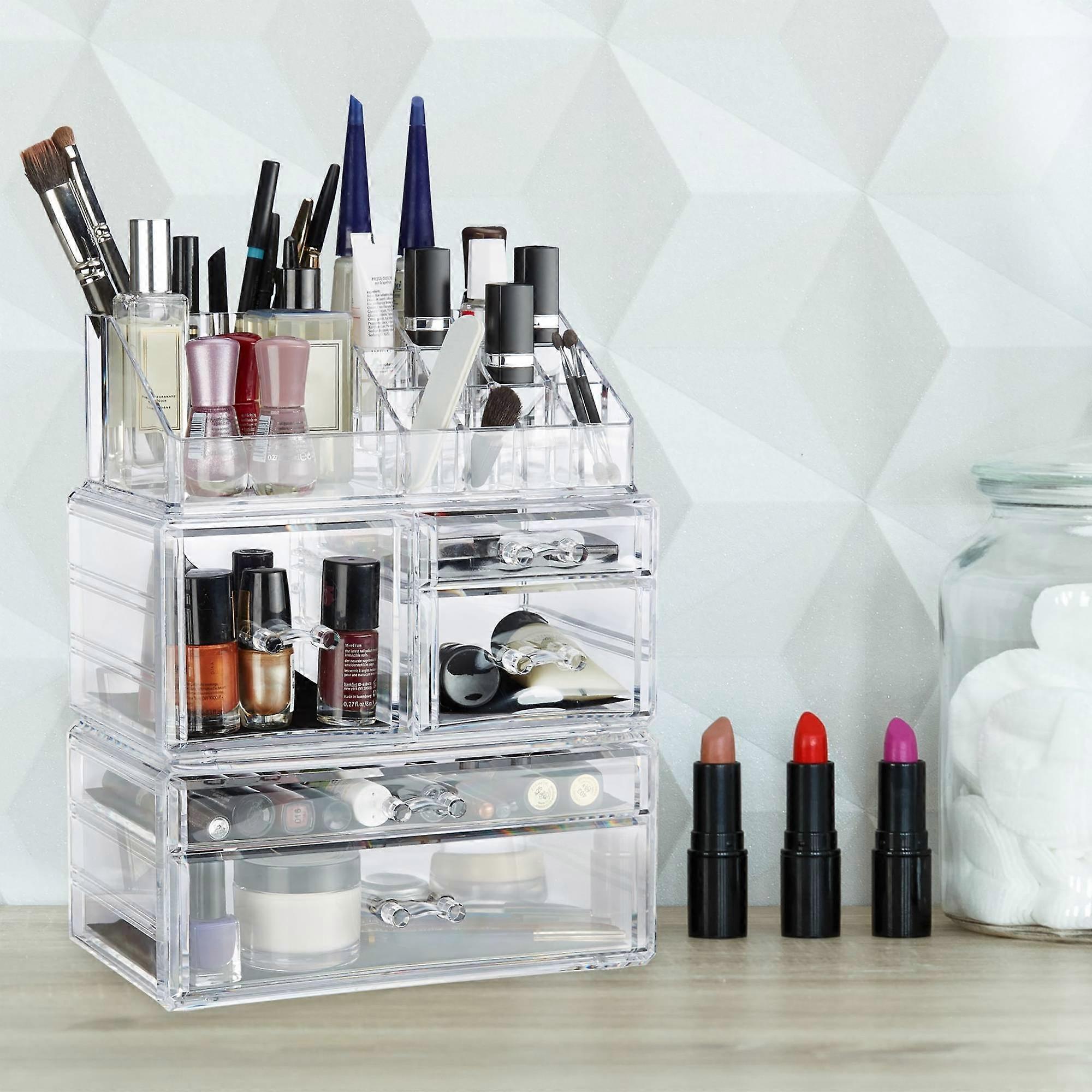 Makeup storage in acrylic with 21 compartments