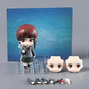 Anime-Actionfigur der Q-Version, weiblicher Charakter mit Blazer und kariertem Rock, inklusive 2 unbemalten Kopfskulpturen und Ausstellungsständer