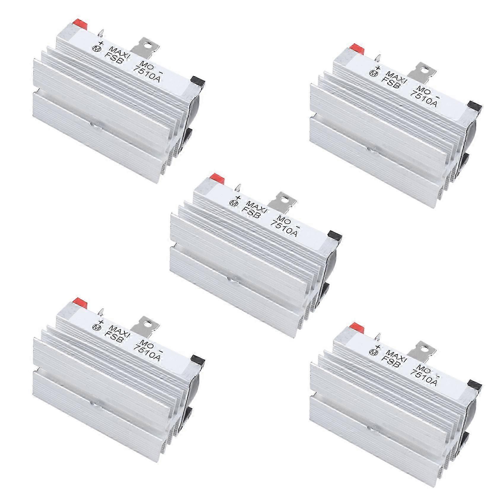 5X Aluminum Heatsink Base Single Phase Bridge Rectifier Diode 75A 1000V